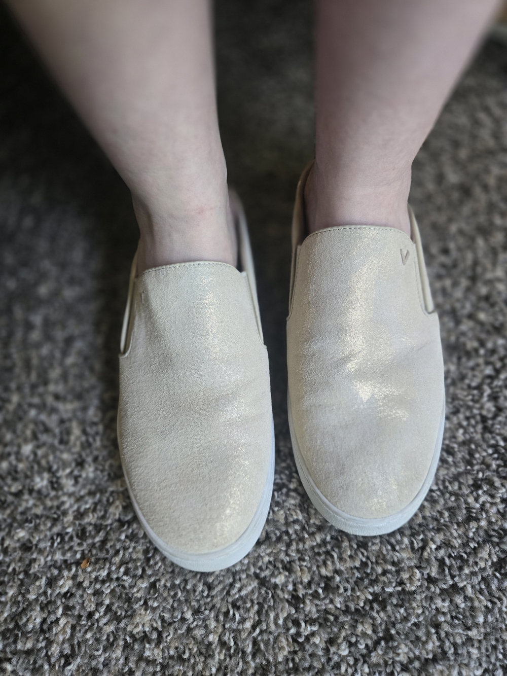 Vionic Slip-On Suede Mule Sneakers in Shimmery Beige 7 - Picture 9 of 10